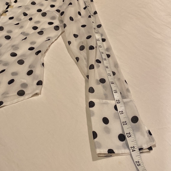 Adorable navy and white polka dot Tommy Hilfiger blouse, 4 - Picture 8 of 12